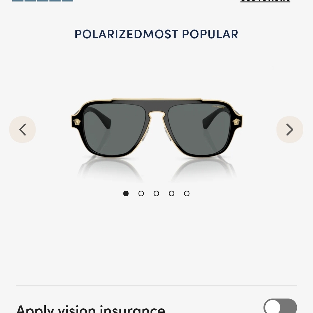 Versace Black Aviator Sunglasses with Double Bridge